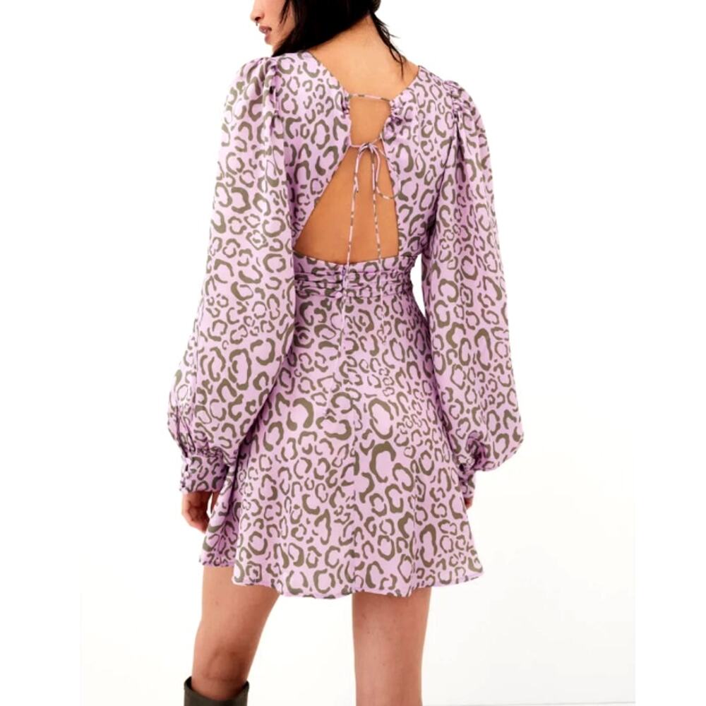 For Love & Lemons Purple Long Sleeve June Mini Dress Size M